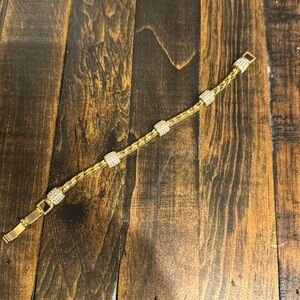 Brighton Meridian bracelet.  Gold plated with pave crystals excellent condition